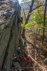 Photo climbing session at Raven Rock Hollow, October 16, 2016. IndyVision Photography 2016.